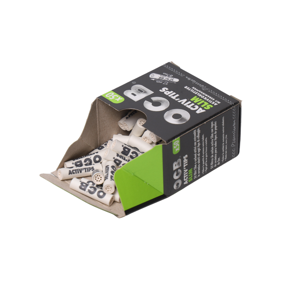 182 OCB | Premium CHARCOAL Filters Tips 7mm. - 10pcs./box - Image 1
